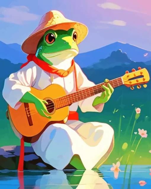 Frog Playing Guitar 5D Diamond Painting