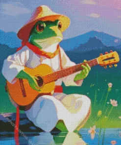 Frog Playing Guitar 5D Diamond Painting