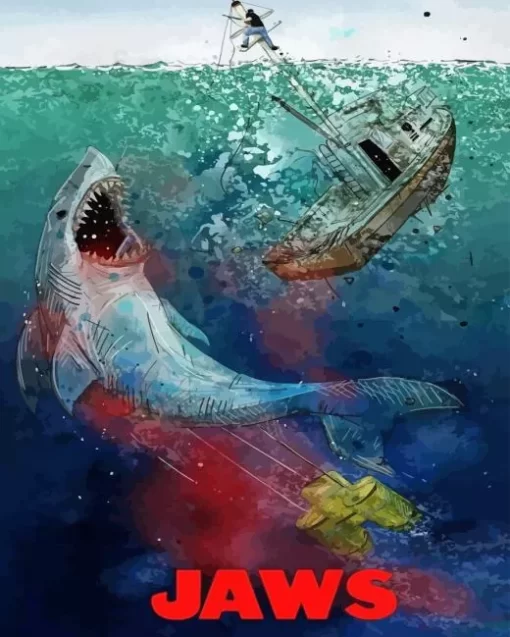 Jaws Movie Poster 5D Diamond Painting