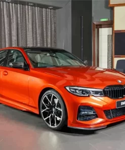 Orange BMW 3 5D Diamond Painting