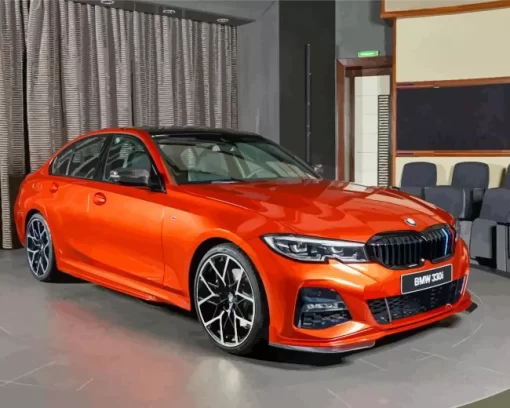 Orange BMW 3 5D Diamond Painting