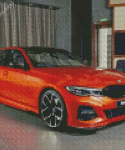 Orange BMW 3 5D Diamond Painting