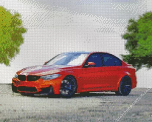 Orange BMW 3 Series 5D Diamond Painting