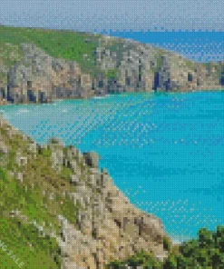 Porthcurno Beach Art 5D Diamond Painting