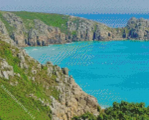 Porthcurno Beach Art 5D Diamond Painting