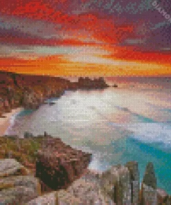 Porthcurno Beach 5D Diamond Painting