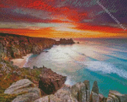 Porthcurno Beach 5D Diamond Painting