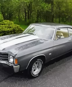 1970 Grey Chevelle Car 5D Diamond Painting