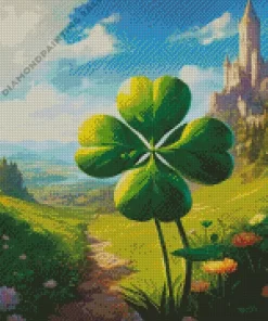 Aesthetic Green Flower Art 5D Diamond Painting