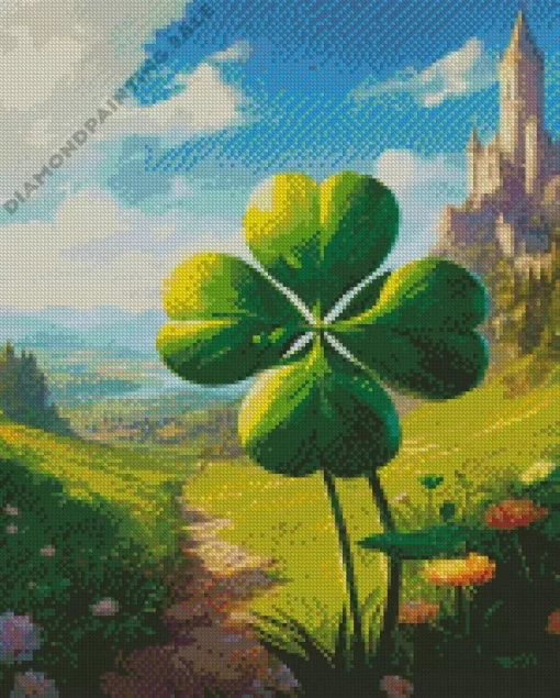 Aesthetic Green Flower Art 5D Diamond Painting