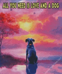 All You Need Is Love And A Dog Quote 5D Diamond Painting