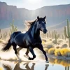 Black Western Horse 5D Diamond Painting