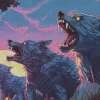 Illustration Black Werewolves 5D Diamond Painting