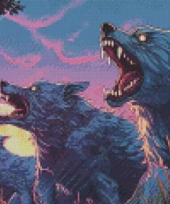 Illustration Black Werewolves 5D Diamond Painting