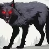 Red Eyes Black Wolf Art 5D Diamond Painting