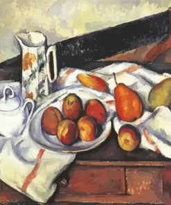 Still Life with Sugar Bowl Jug And Plate of Fruit 5D Diamond Painting