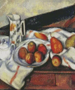 Still Life with Sugar Bowl Jug And Plate of Fruit 5D Diamond Painting