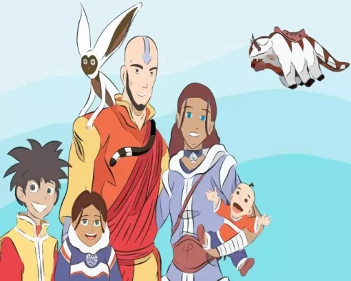 Aang And Katara Family 5D Diamond Painting