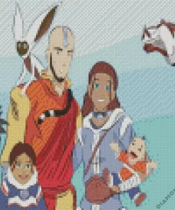 Aang And Katara Family 5D Diamond Painting