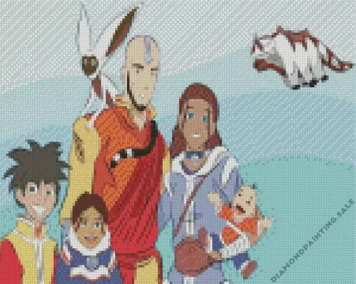 Aang And Katara Family 5D Diamond Painting