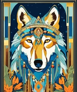 Aboriginal Wolf 5D Diamond Painting