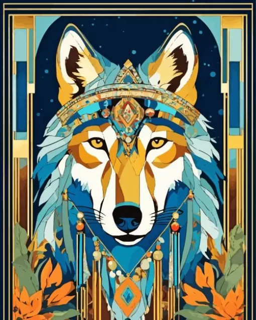 Aboriginal Wolf 5D Diamond Painting