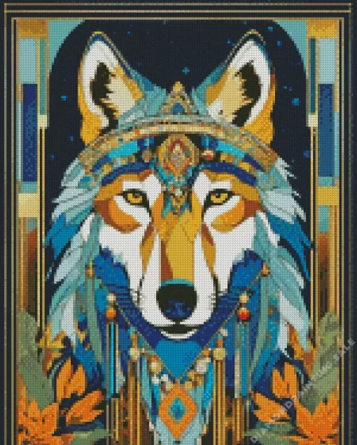 Aboriginal Wolf 5D Diamond Painting