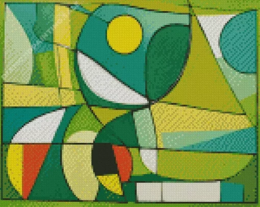 Abstract Green Mosaic Art 5D Diamond Painting