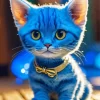 Adorable Baby Grey Cat With Blue Eyes 5D Diamond Painting