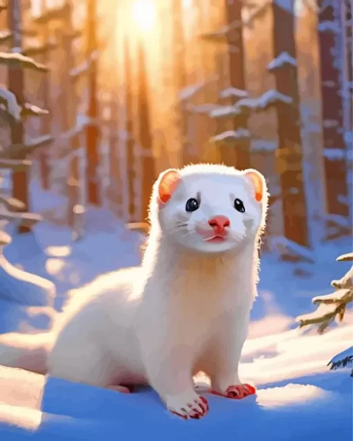 Adorable Ferret 5D Diamond Painting