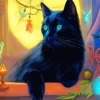 Aesthetic Black Cat With Blue Eyes 5D Diamond Painting