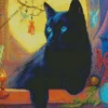 Aesthetic Black Cat With Blue Eyes 5D Diamond Painting