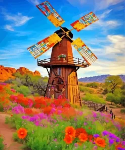 Aesthetic Farm Windmill 5D Diamond Painting