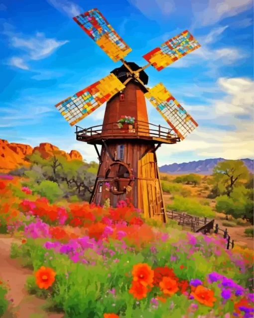 Aesthetic Farm Windmill 5D Diamond Painting