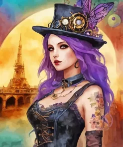 Aesthetic Female Steampunk Art 5D Diamond Painting