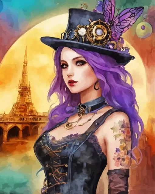 Aesthetic Female Steampunk Art 5D Diamond Painting