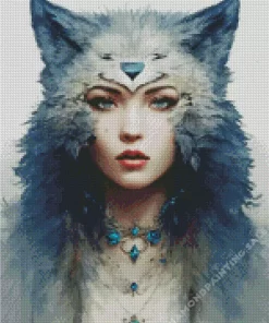 Aesthetic Female Warewolf Art 5D Diamond Painting