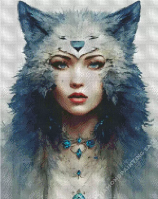 Aesthetic Female Warewolf Art 5D Diamond Painting