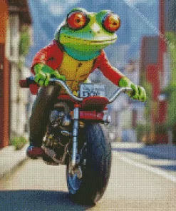 Aesthetic Frog And Motorcycle 5D Diamond Painting