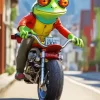 Aesthetic Frog And Motorcycle 5D Diamond Painting