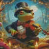 Aesthetic Frog Playing Violin 5D Diamond Painting