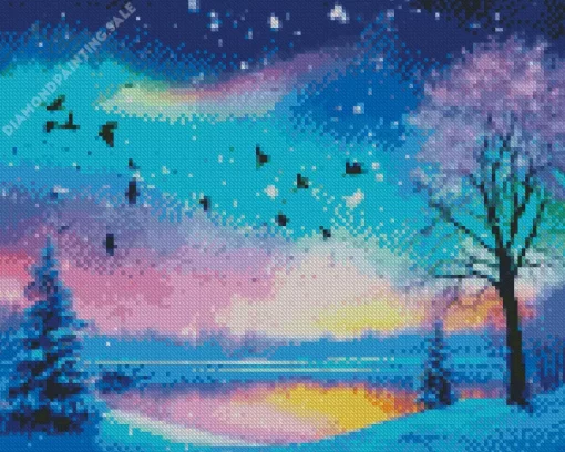 Aesthetic Frozen Lake Art 5D Diamond Painting