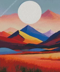 Aesthetic Full Moon Desert 5D Diamond Painting