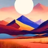 Aesthetic Full Moon Desert 5D Diamond Painting