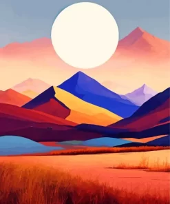 Aesthetic Full Moon Desert 5D Diamond Painting