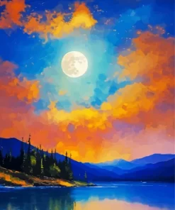 Aesthetic Full Moon Landscape Art 5D Diamond Painting