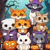 Aesthetic Fun Halloween Animals 5D Diamond Painting