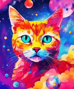 Aesthetic Galaxy Cat Art 5D Diamond Painting