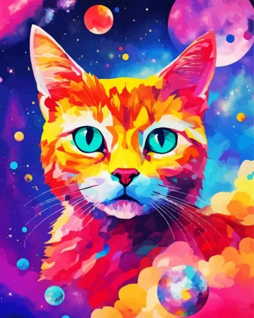 Aesthetic Galaxy Cat Art 5D Diamond Painting