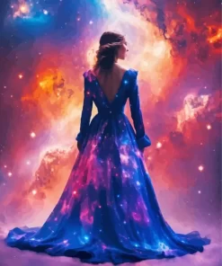 Aesthetic Galaxy Lady Art 5D Diamond Painting